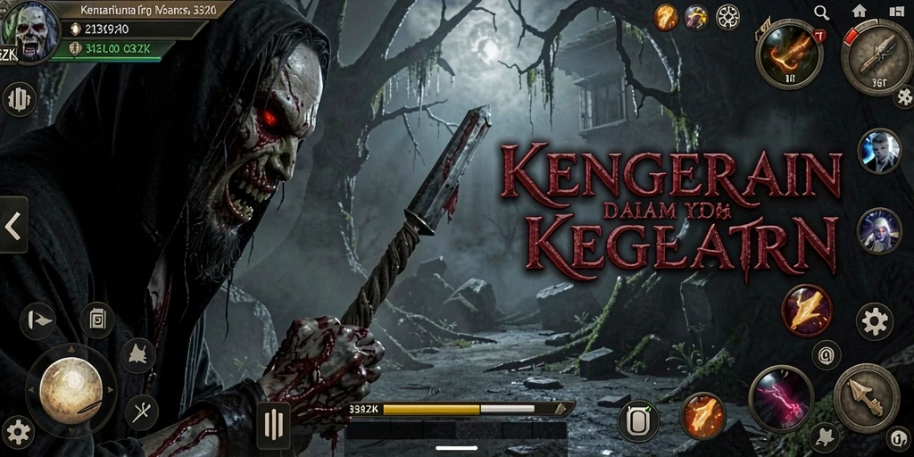Tangkapan layar gameplay 33ZK yang menampilkan suasana mencekam dan penuh ketegangan.