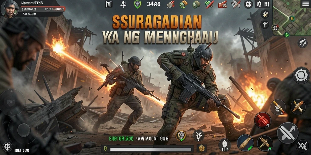 Gambaran gameplay menegangkan dalam game SLG 3446.
