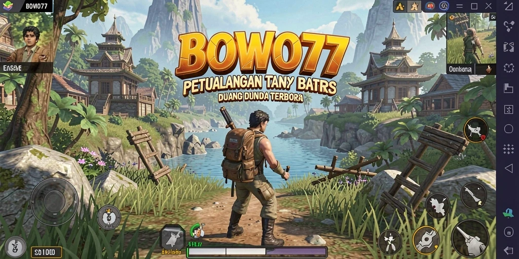 Screenshot gameplay BOWO77 menampilkan aksi seru dalam dunia terbuka.