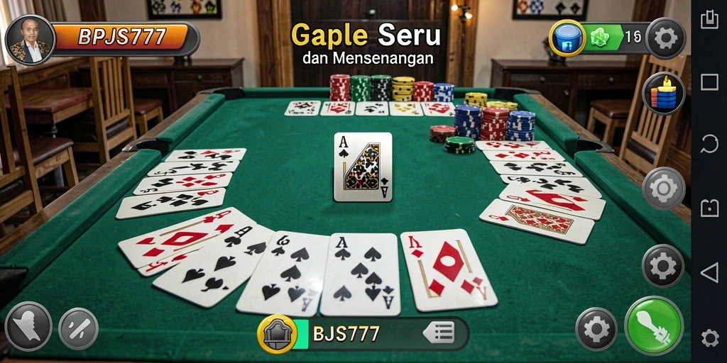 Tampilan gameplay Gaple yang menarik dan interaktif.