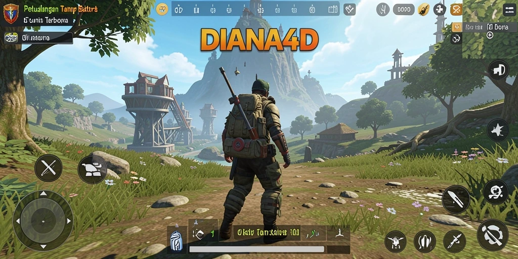 Tampilan gameplay seru dalam dunia terbuka DIANA4D.