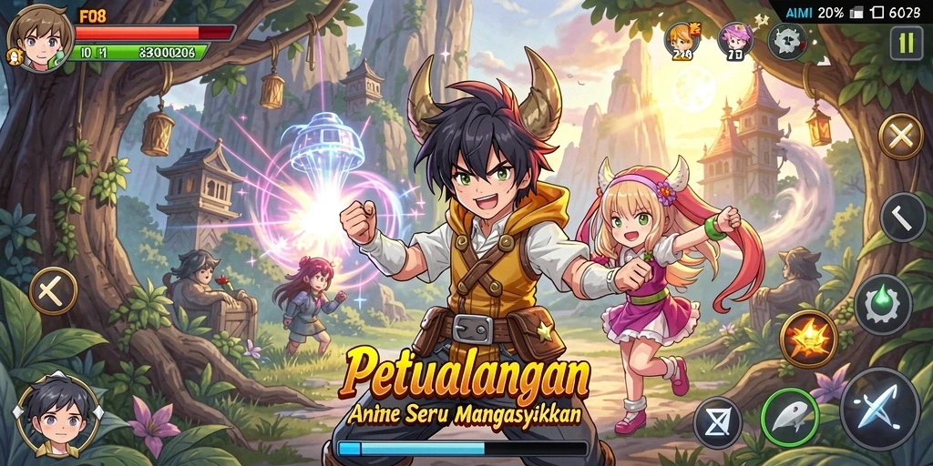 Tangkapan layar FO8 menunjukkan aksi pertarungan karakter anime yang spektakuler.