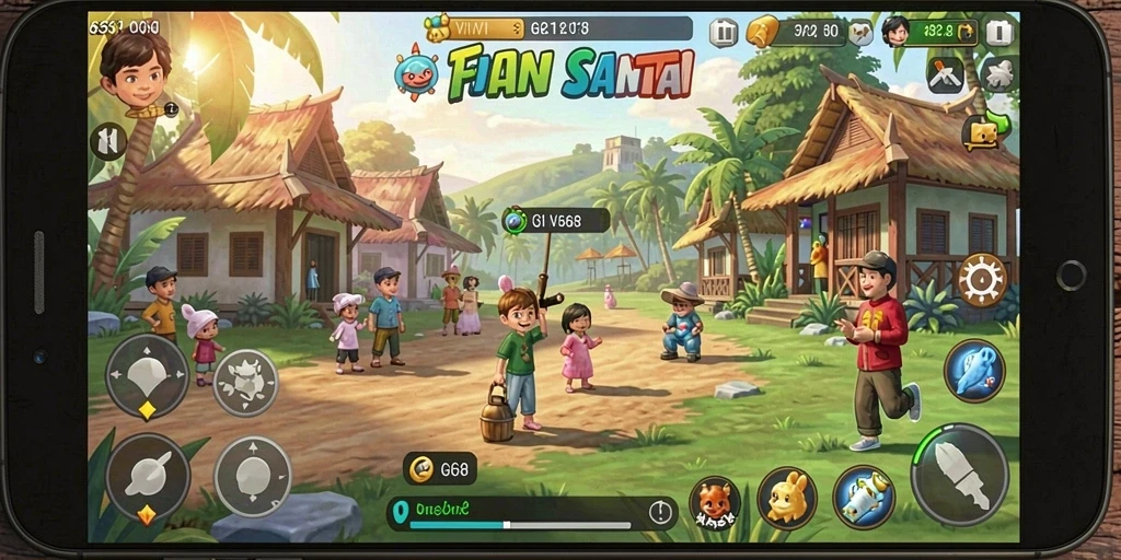 Gameplay menyenangkan dalam G668 dengan grafis cerah dan ceria.