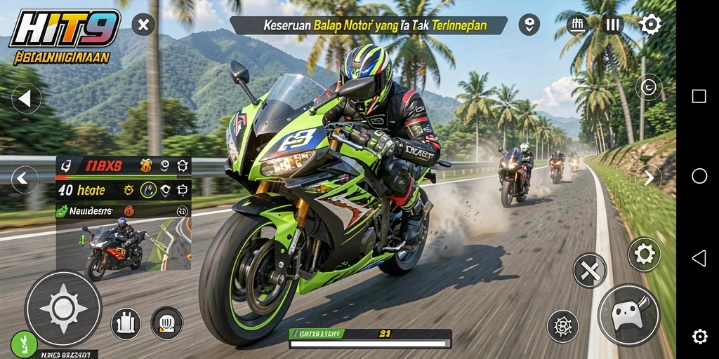 Tampilan balapan seru dengan grafik yang menawan.