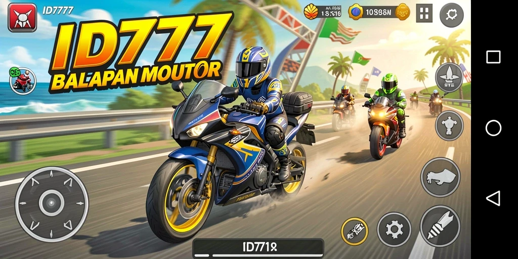 Gameplay mendebarkan di ID777 saat balapan motor.