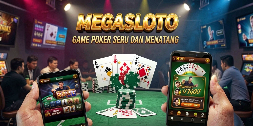 Screenshot gameplay MEGASLOTO yang menampilkan aksi poker yang mendebarkan.