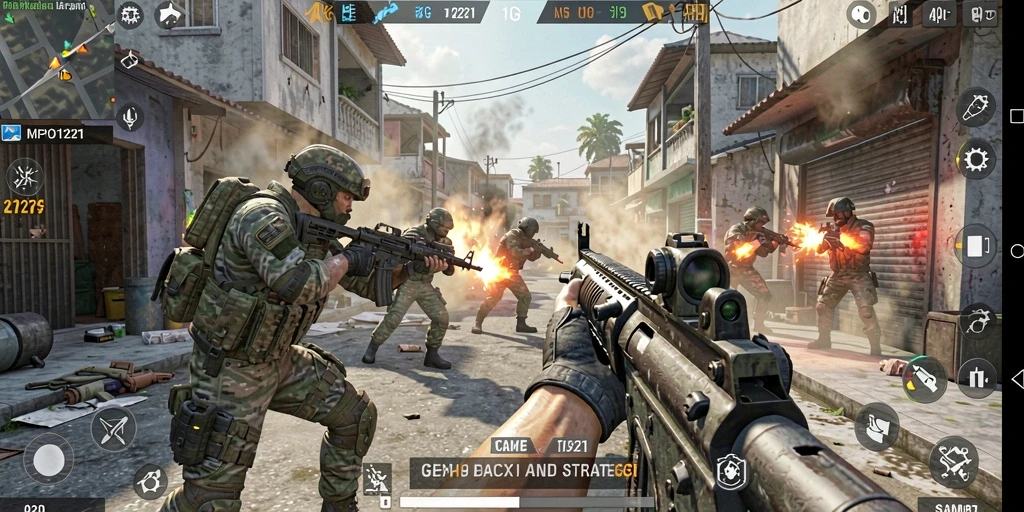 Screenshot MPO1221 menampilkan aksi seru dalam gameplay FPS.