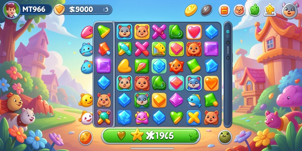 Tangkapan layar dari gameplay seru MT966 di Match-3.