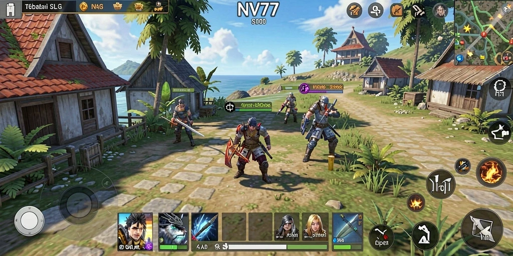 Tampilan gameplay NV77 yang menampilkan strategi SLG yang mendetail.