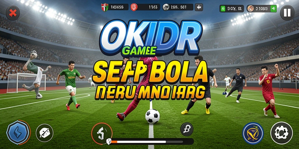Tangkapan layar OKIDR menampilkan aksi pertandingan sepak bola yang seru.