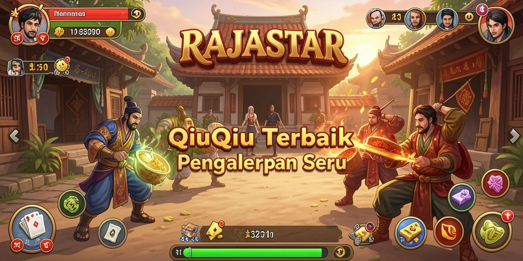Tampilan menarik dalam RAJASTAR saat bermain QiuQiu secara online.