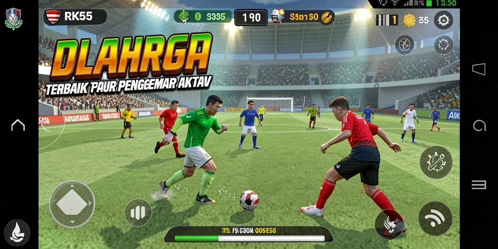 Gameplay RK55 yang dinamis dan mengasyikan dengan berbagai pilihan olahraga.