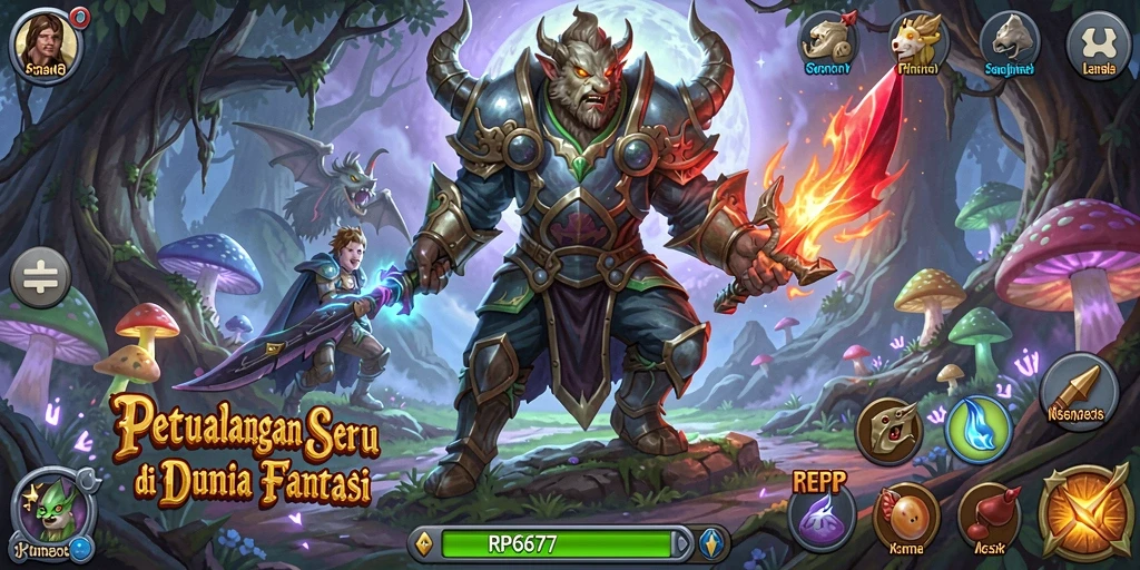 Tampilan gameplay menarik dari RP6677 dalam petualangan fantastis.