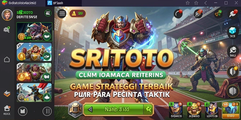 Screenshot SRITOTO yang menunjukkan aksi pertempuran strategi yang seru.
