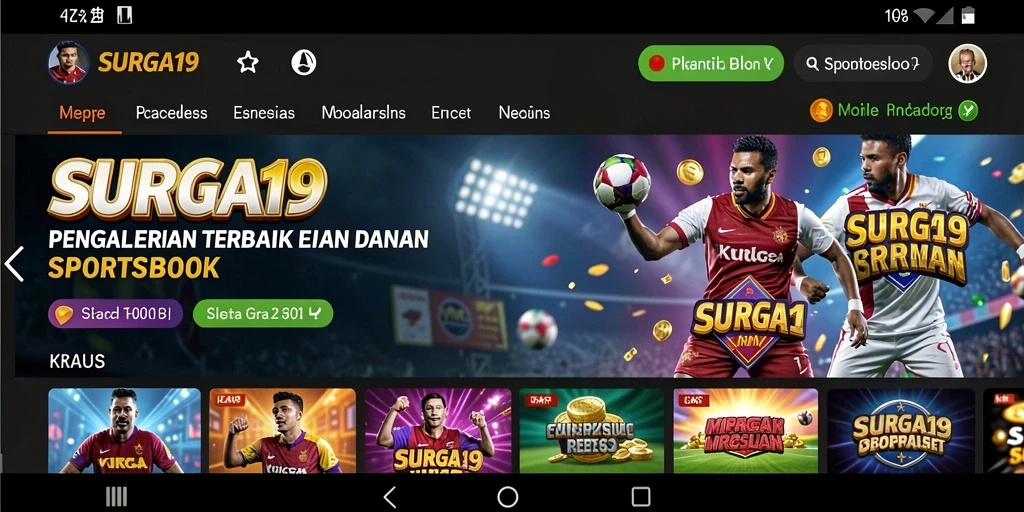Tampilan antarmuka yang menarik dan user-friendly dari SURGA19.